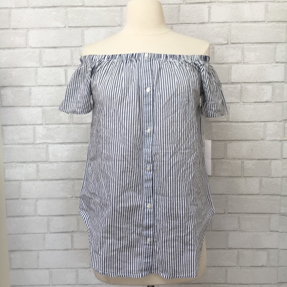 Tops - Off The Shoulder Striped Top